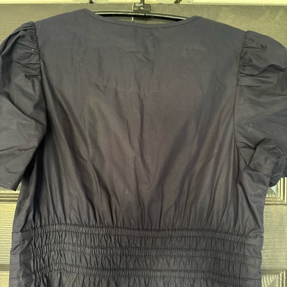 QUINCE • 100% Cotton Poplin Tiered Maxi Dress Navy size Small - Picture 8 of 10